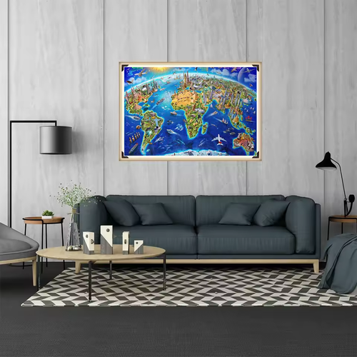 Puzzle 1000 Pezzi Mappa Mondimenti Mondiali per Adulti Decorazione Casa Giochi Famiglia - Foto 3 di 6