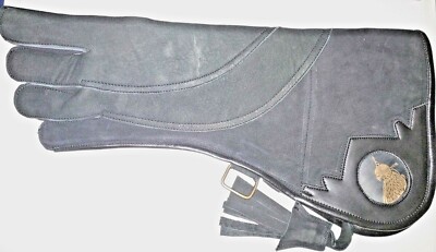Adler Und Falknerei Handschuh 4 Schichten Pure Nubuk Leder 43.2cm Kohle Farbe