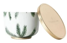 THYMES - Frasier Fir Poured Candle Pine Needle Design Tin, Gold Lid 6.5 Oz