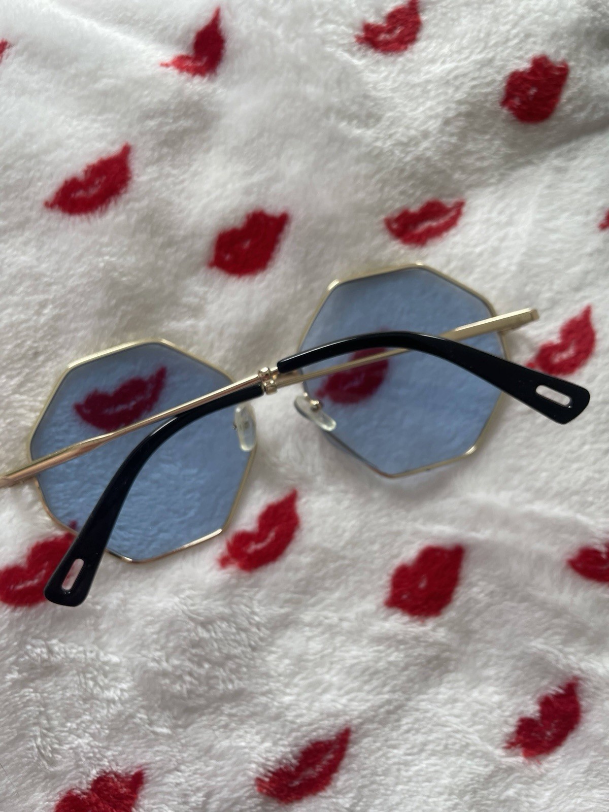 Light Blue Translucent Sunglasses Hexagonal Shape… - image 2