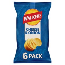 Walkers Cheese and Onion Vegetarian Multipack Crisps 6x25g 150 g (Pack of 1)