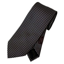 Hermes Navy Blue  White Silk Dot Tie Men  s Business Accessories Used