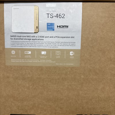 QNAP TS-462-4G-US 4 Bay Desktop NAS with Intel Celeron Dual-core Processor with