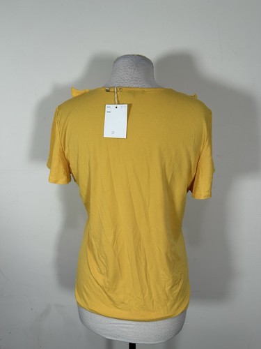 Adrianna Papell Women’s Yellow Color Short Sleeve Top Size Medium - Picture 4 of 8
