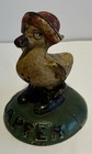 Scarce 1920’s HUBLEY Cast Iron FLAPPER Duck Paperweight - Duck In Raincoat Boots — photo 2
