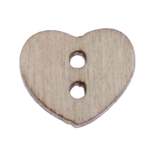 Pack Multicolored Heart Shaped 2 Holes Wooden Sewing Buttons for Crafts - Picture 2 of 5