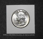 1964 D Washington quarter Gem Uncirculated from original roll, 90% silver, 1964D