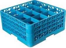 Carlisle FoodService Products RG16-314 OptiClean 16-Compartment Blue Glass Rack,