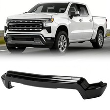 Without Holes Steel Front Bumper Face Bar Blk For 2022-2024 Chevy Silverado 1500
