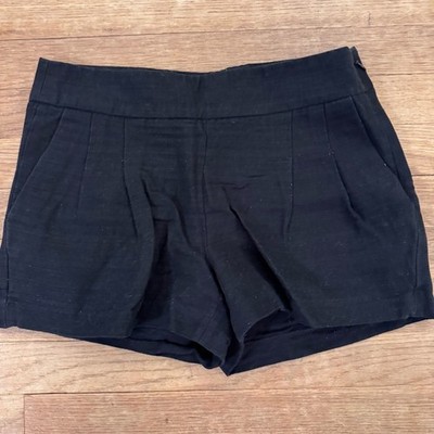 J. Crew black linen blend pull-on style chino shorts  size 2 b42