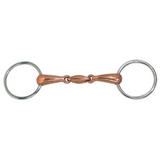 Copper Mouth Loose Ring Snaffle 3 Piece Bean Mouth 5.5" Snaffle Bit