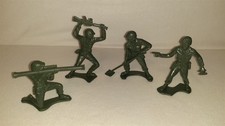 Lot of 4 Tim-Mee Toys Large 5" Plastic Army Men Soldiers Vintage 1960's
