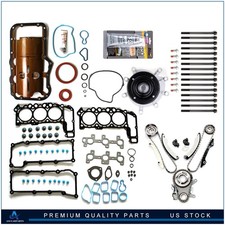 ✔Fits 02-03 Jeep Liberty 3.7L Full Gasket Set Bolts Timing Chain Kit Water Pump