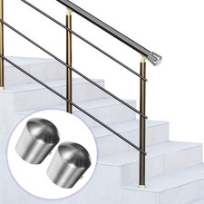 2 Pcs Metal Handrail Tube Covers End Caps Grab Bar Rail Fittings