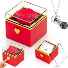 Preserved Roses Necklace Box Birthday Gifts for Women Gifts for Wife Girlfriend