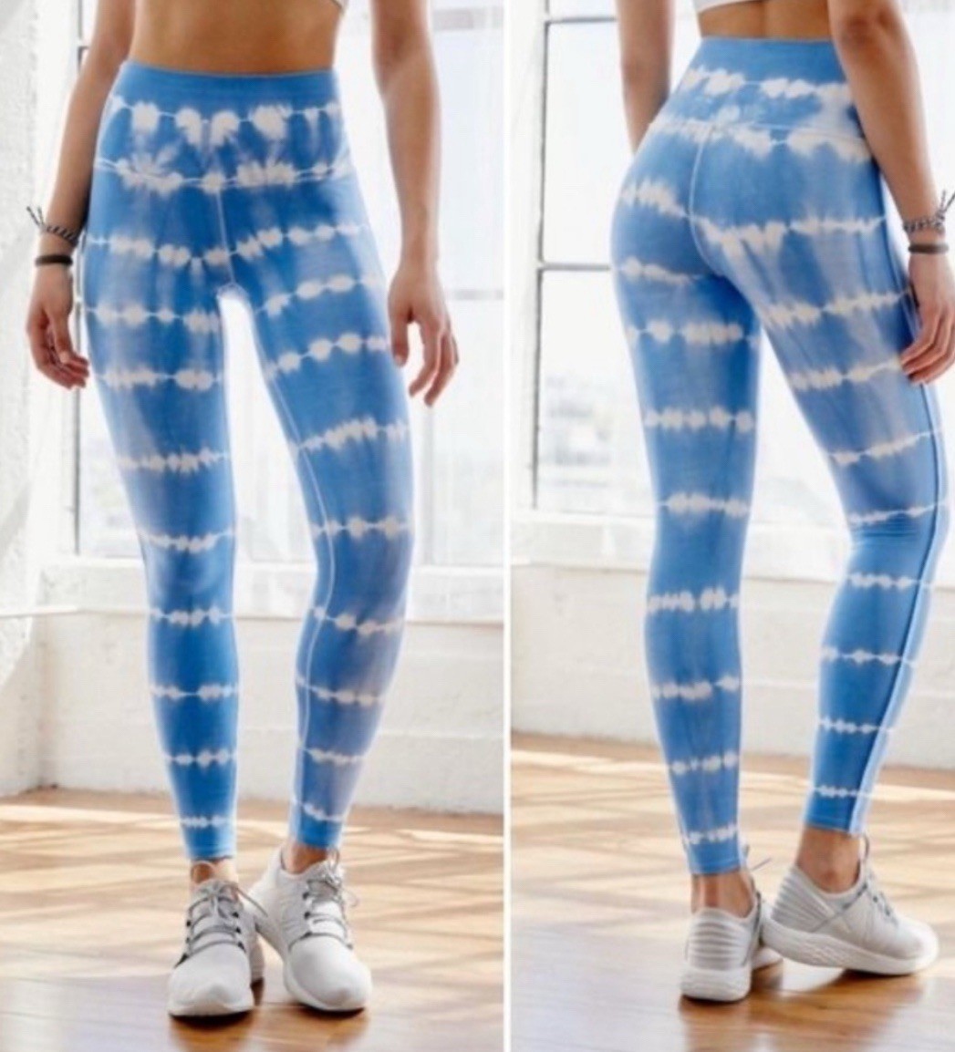 ALTRA Free People FP Movement Essential Tie Dye Leggings Blu Alzata Grande Comfort