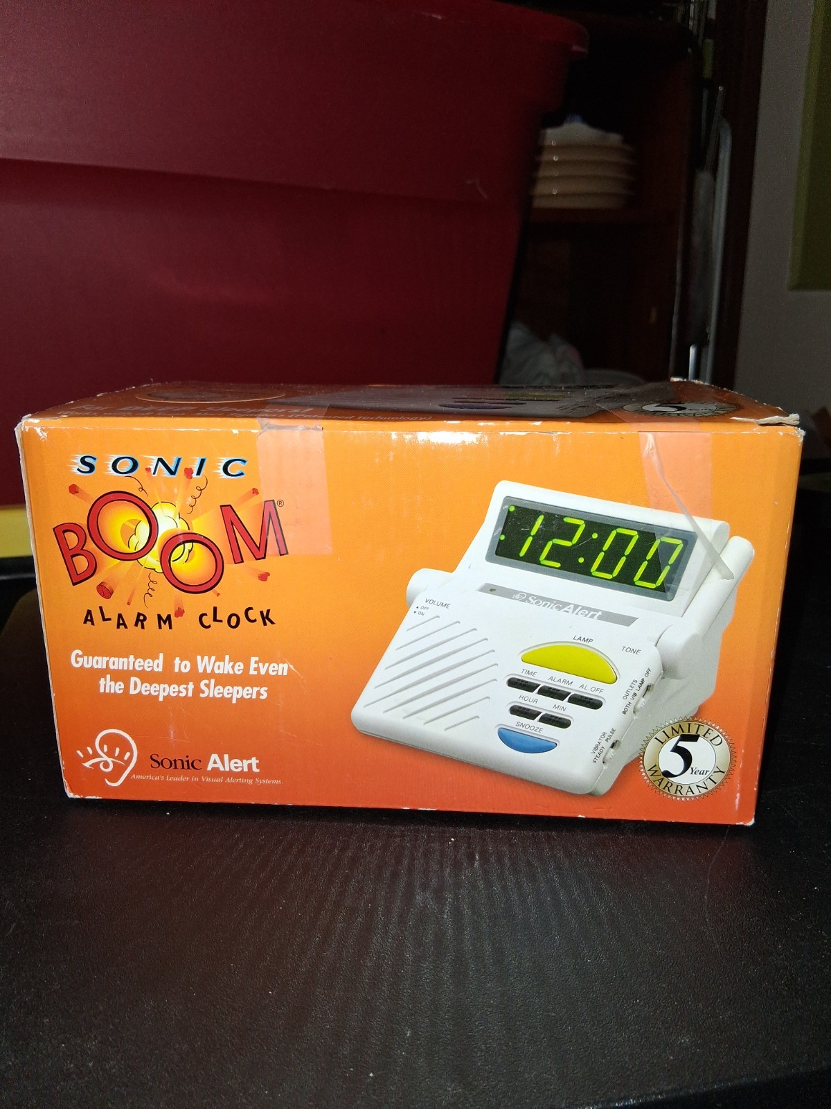 Sonic Boom Alarm Clock SB1000 w/ White Super Shaker For Deep Sleepers Alert
