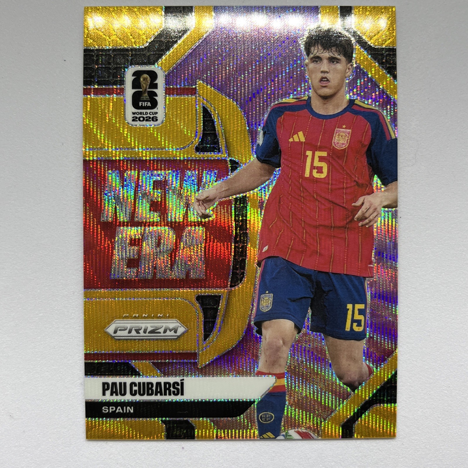 Panini 2026 Prizm FIFA World Cup New Era Gold Pau Cubarsi Spain #14 /10 view 11