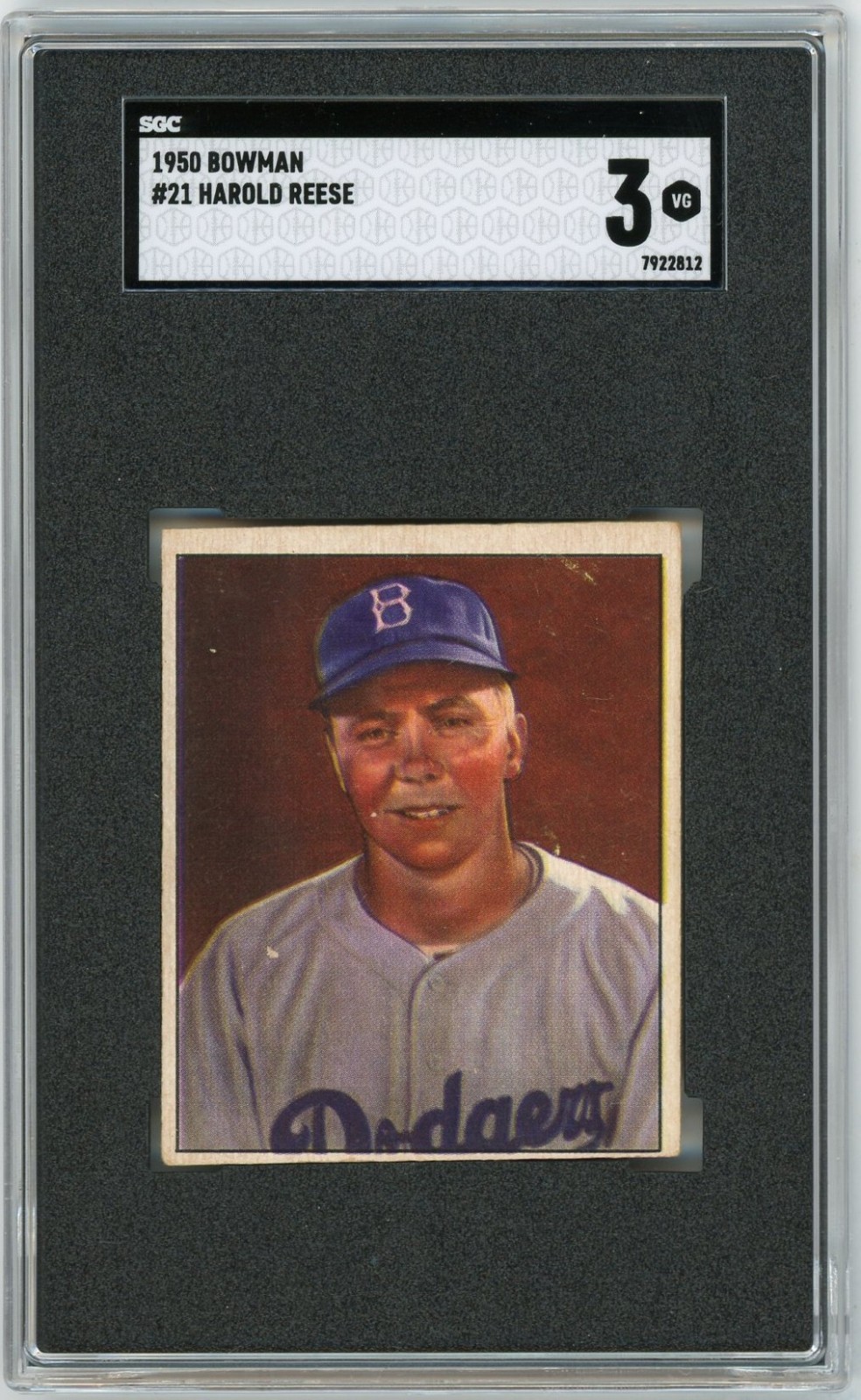 1950 Bowman #21 Pee Wee Reese SGC 3 VG HOF Vintage Brooklyn Dodgers