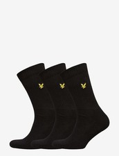 Image of Lyle & Scott 3 Pack Hamilton Sport Socks - Black