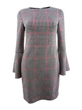 Lauren by Ralph Lauren Women's Petite Windowpane Houndstooth Dress (6P, Black)