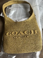 Authentic NWT COACH Brooklyn Shoulder Bag 28 Straw in Muted Olive Rare to Find