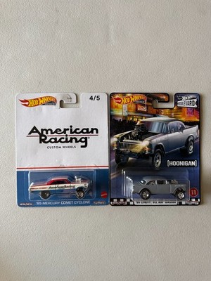Hot Wheels Premium 65 Mercury Comet Cyclone/55 Chevy Bel Air Gasser Lot 2x BA10