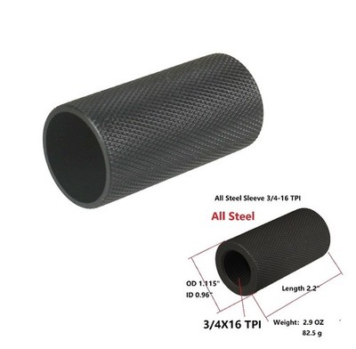 Steel 3/4x16 TPI Sound Forwarder Tube Sleeve F Muzzle Brake Outside Male Thread