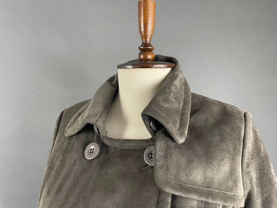 Desigual Womens Trench Coat Size 38 Gray Polyester Long Sleeve Long Jacket - Image 4 of 4