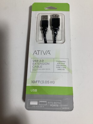ATIVA USB 2.0 EXTENSION CABLE 10 FT