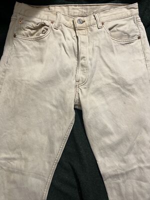 Levi's 501 Bleached Jeans Distressed 32” Tag 34 Mens Vintage 90's