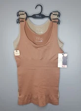 Comfort by Real 2 pack Seamless Shaping Cami / Tanks Tummy Control size L