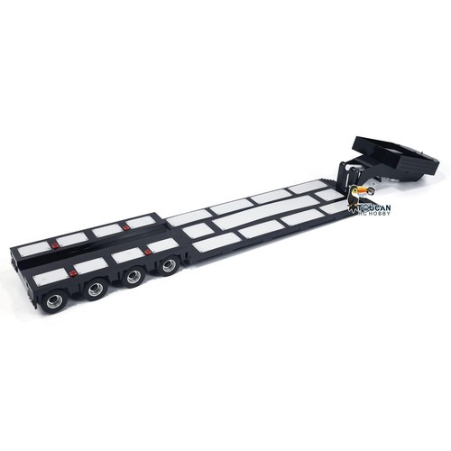 Metal Extendable Semi-trailer 4-Axle Lowboy for 1:14 RC Tractor Truck Car Lorry - Picture 11 of 12