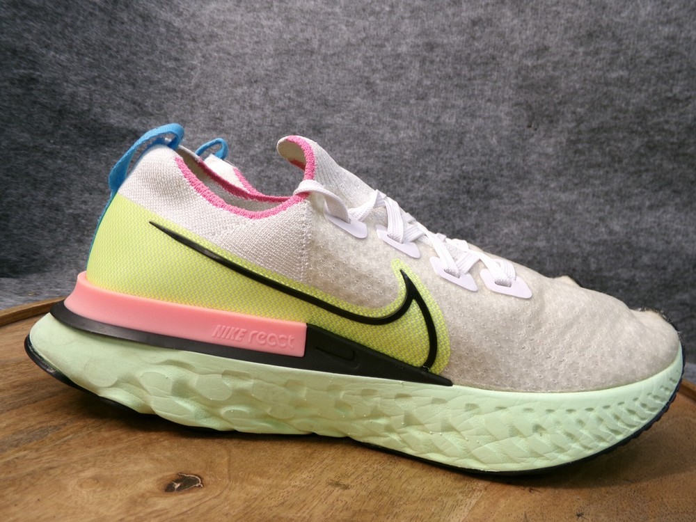 Nike React Infinity Run Flyknit Women's Running Shoe White Black Volt Pink Size 10 CZ7993-100