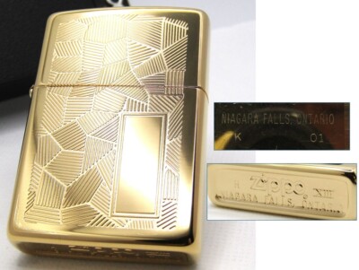 けいおん　Gold Zippo Canada Niagara Falls Ontario Gold Zippo Oil Lighter 1997 Mint Rare