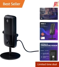 Wave:3 Studio-Quality USB Microphone - Perfect for Gaming and Home Office