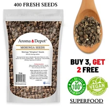 Moringa Seeds 4 oz. Wingless 400 Semillas de Moringa Oleifera Pepa Malunggay