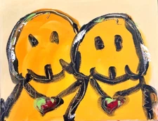 Dogs-GOLDEN RETRIEVERS   Modern  Original Abstract Painting  PALETTE  Mark Kazav