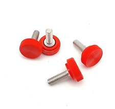 M4 x 10mm Knurled Thumb Screws Bolts Red Clamping Knob 304 Stainless Steel 4mm