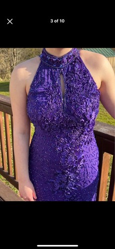 Alvce Purple Prom Dress Size 8 With Matching Heels - Picture 3 of 10