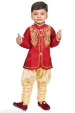 Indian Bollywood Wear Boys Party wear Dupion Silk Kids Kurta  Payjama Set
