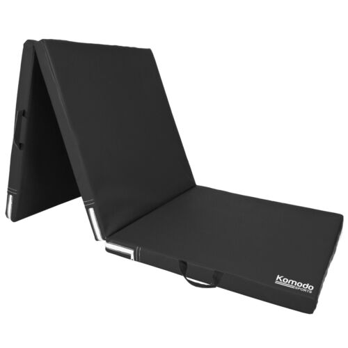 Tri Folding YOGA MAT 3 Panel PVC Leather Gym Exercise Class Padded Physio Floor - Picture 6 of 70