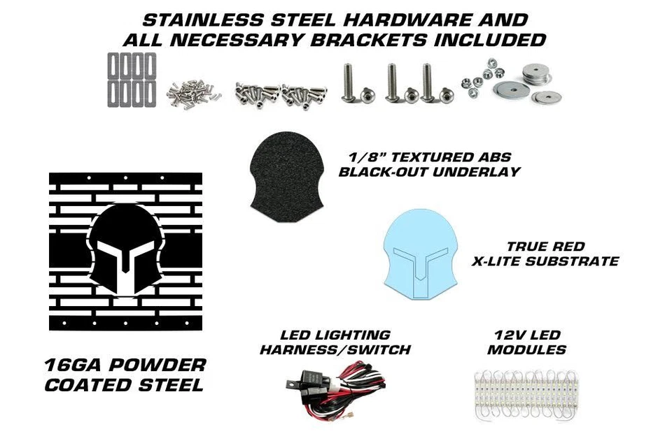 Rejilla de repuesto de acero personalizada "X" LED X-LITE se adapta a la parrilla CanAm Maverick X3 ROJA Foto 3 de 4