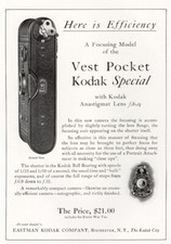 1921 Kodak: Vest Pocket Kodak Special Vintage Print Ad