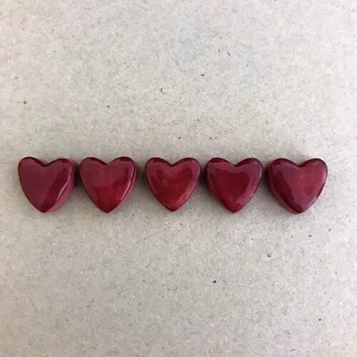 Ceramic Hearts x5 - 12mm diameter ~ Mosaic Tile, Mosaic Inserts, Art, Craft - Picture 5 of 21