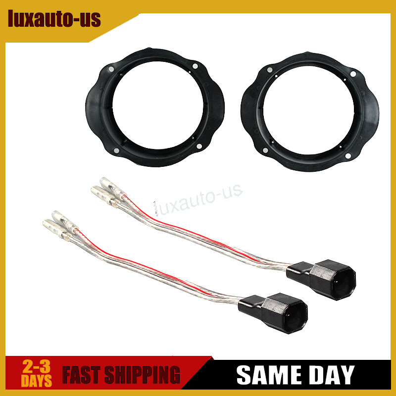 2X Car Front Rear Speaker Wire Harness Adapter+6.5" Front Door Speaker