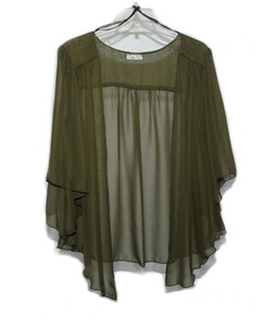 Womens OLIVE Green Plus Size 3X Chiffon Cardigan Bolero Shrug Top | eBay