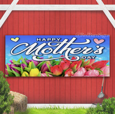Happy Mothers Day One-Sided Banner Sign with grommets