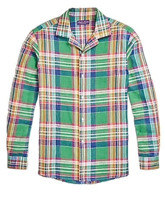 Ralph Lauren Linen Long Sleeve Casual Button-Down Shirts for Men