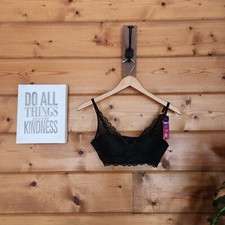 Maidenform DM1188 NWT Convertible Bralette Bra Lace Longline Black Wireless 34A